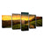 Brehn | Moderne Sunset Berg Cabin Canvas Gelb Natürliche Landschaft Wandkunst Druck, Multi-Stück