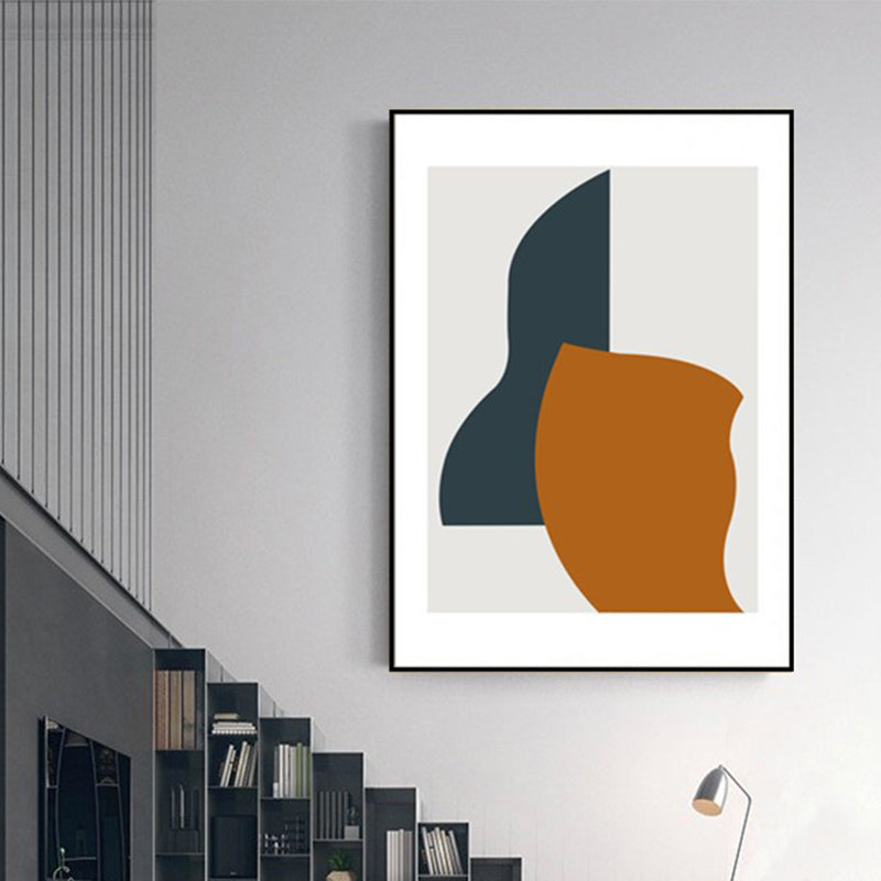 Brehn | Einfacher Stil Geometrischer Kunstdruck Gelb und Blau Treppe Wanddekoration, Textur