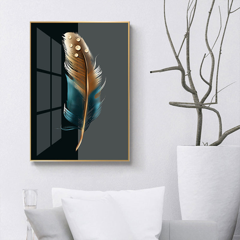 Brehn | Digitale Kunst Federbedruckte Leinwand für das Wohnzimmer, Dunkle Farbe, Texturierte Oberfläche
