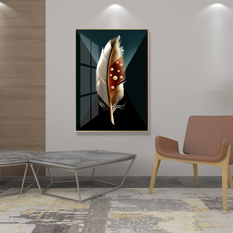 Brehn | Digitale Kunst Federbedruckte Leinwand für das Wohnzimmer, Dunkle Farbe, Texturierte Oberfläche