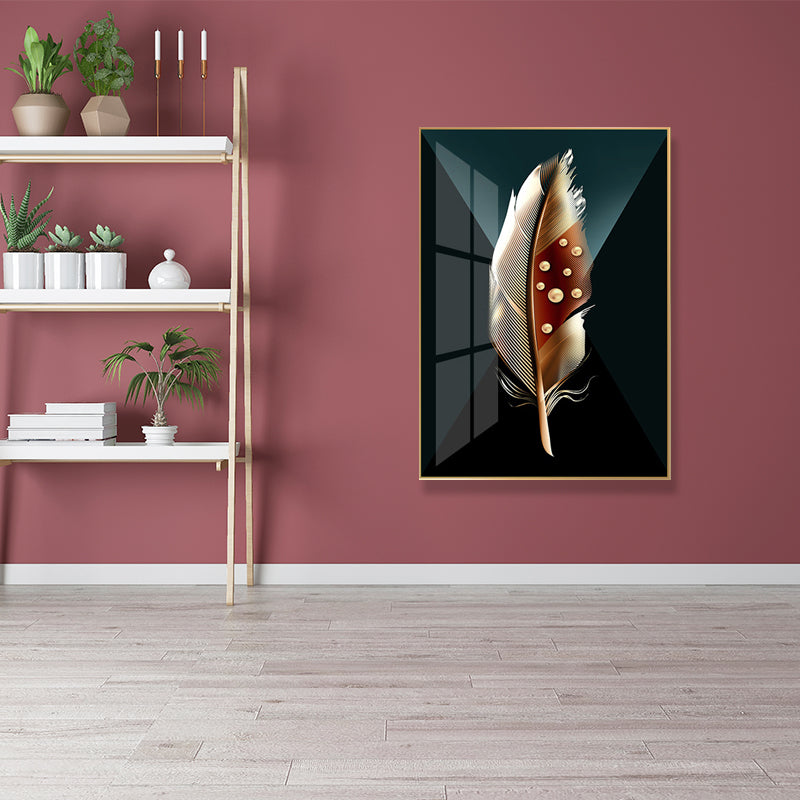 Brehn | Digitale Kunst Federbedruckte Leinwand für das Wohnzimmer, Dunkle Farbe, Texturierte Oberfläche
