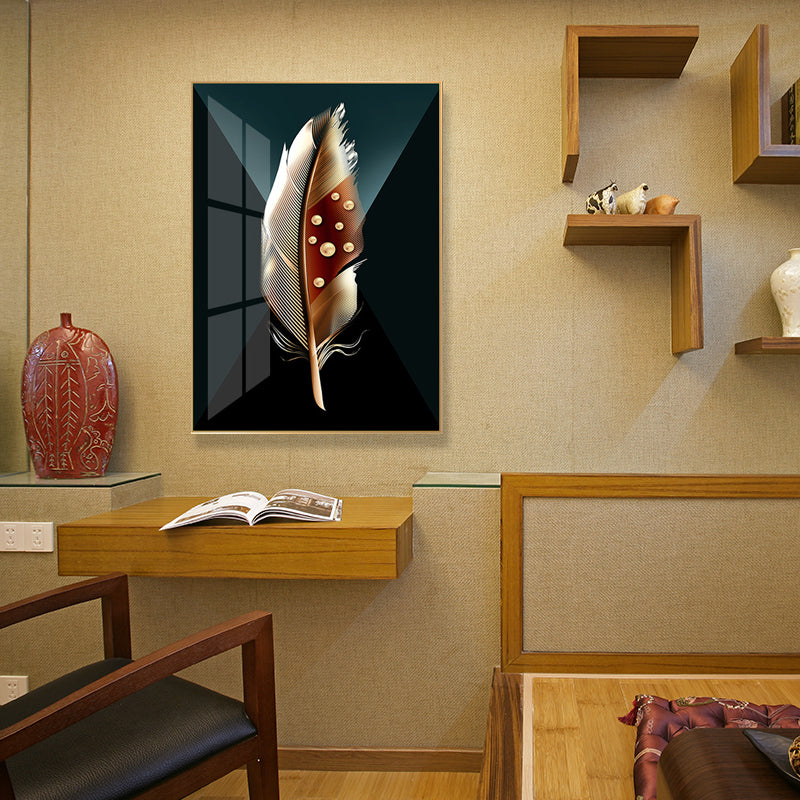 Brehn | Digitale Kunst Federbedruckte Leinwand für das Wohnzimmer, Dunkle Farbe, Texturierte Oberfläche