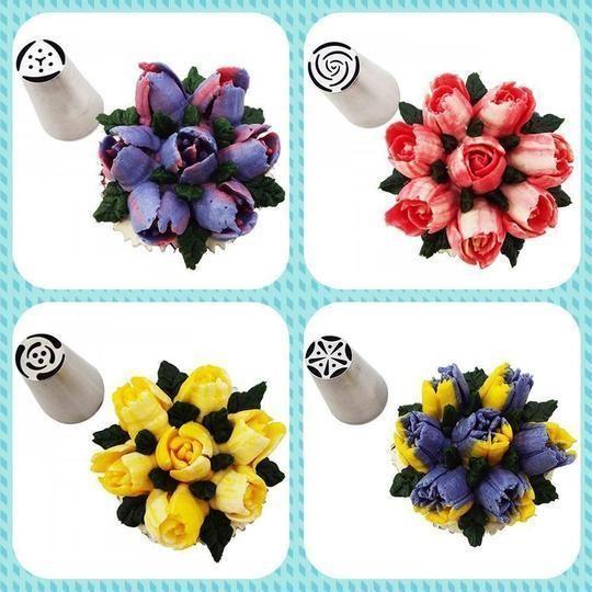 Ausgießer-Set aus Edelstahl für Cupcakes und Tortendekoration