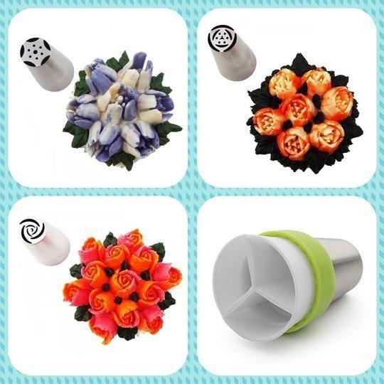 Ausgießer-Set aus Edelstahl für Cupcakes und Tortendekoration