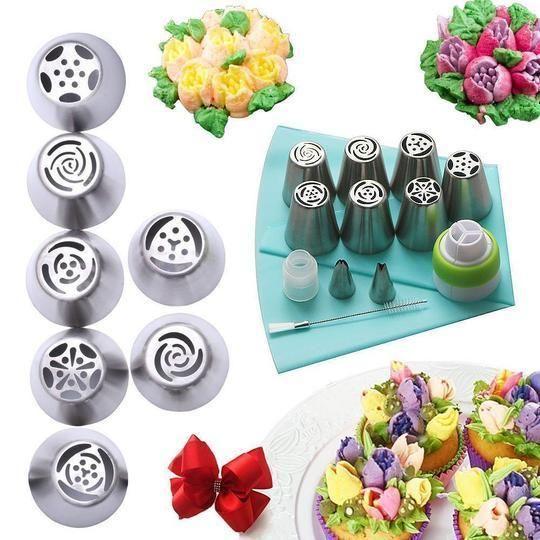 Ausgießer-Set aus Edelstahl für Cupcakes und Tortendekoration