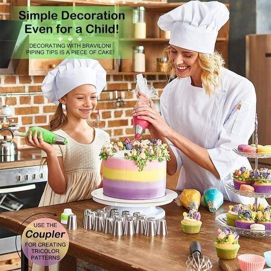 Ausgießer-Set aus Edelstahl für Cupcakes und Tortendekoration