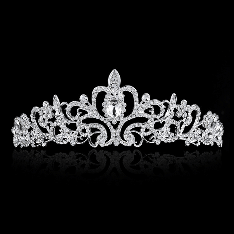 Kristall-Tiara-Krone mit Strasskamm