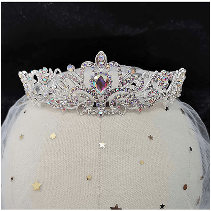 Kristall-Tiara-Krone mit Strasskamm