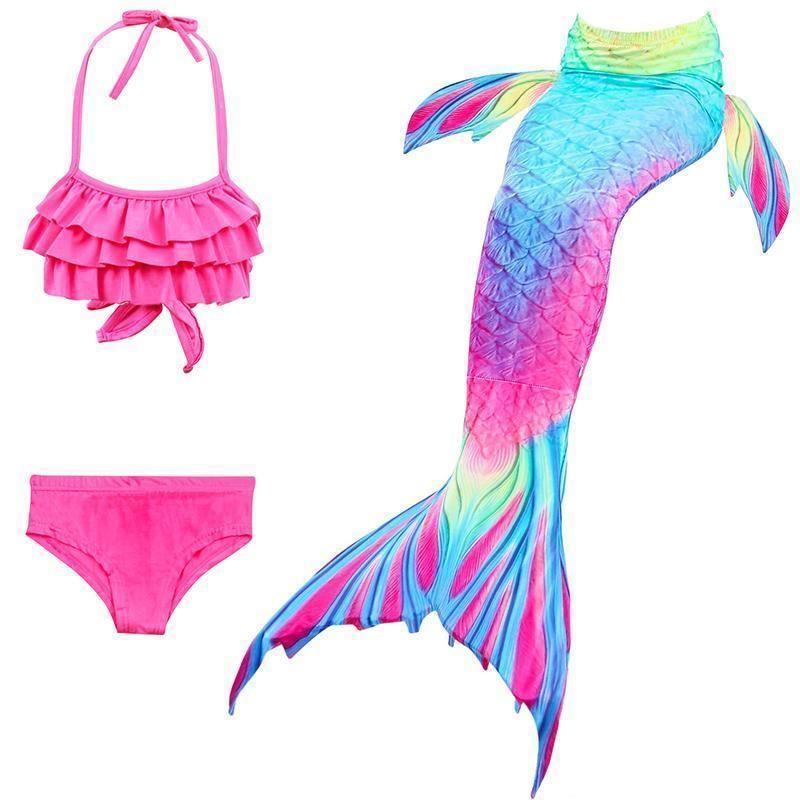 Meerjungfrauenschwanz-Badeanzug-Bikini-Set für Mädchen