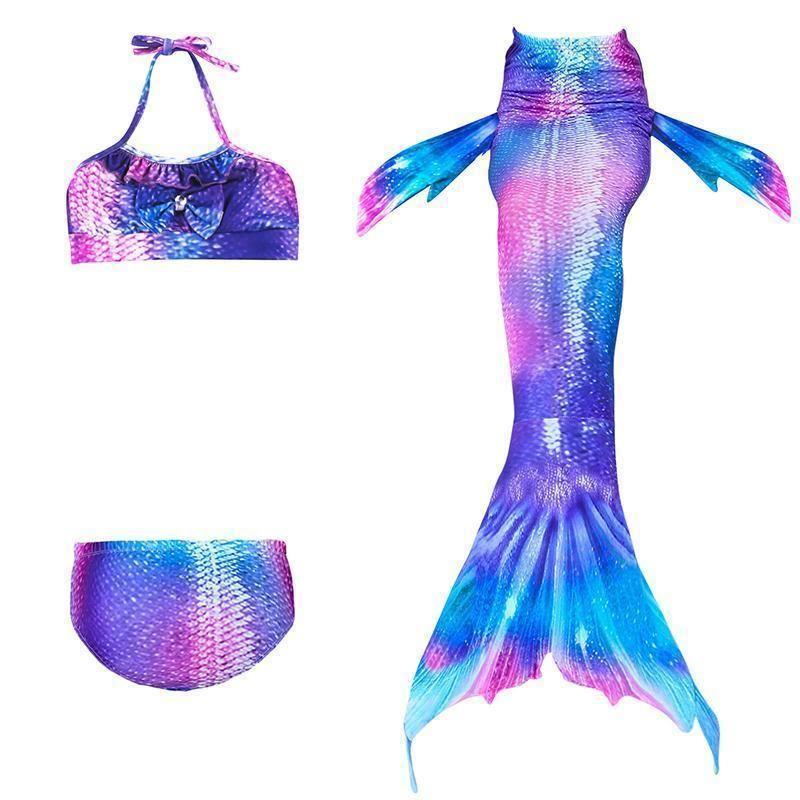 Meerjungfrauenschwanz-Badeanzug-Bikini-Set für Mädchen