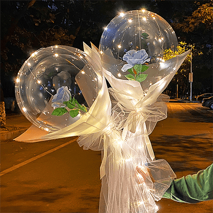 LED-Leuchtballon-Rosenstrauß