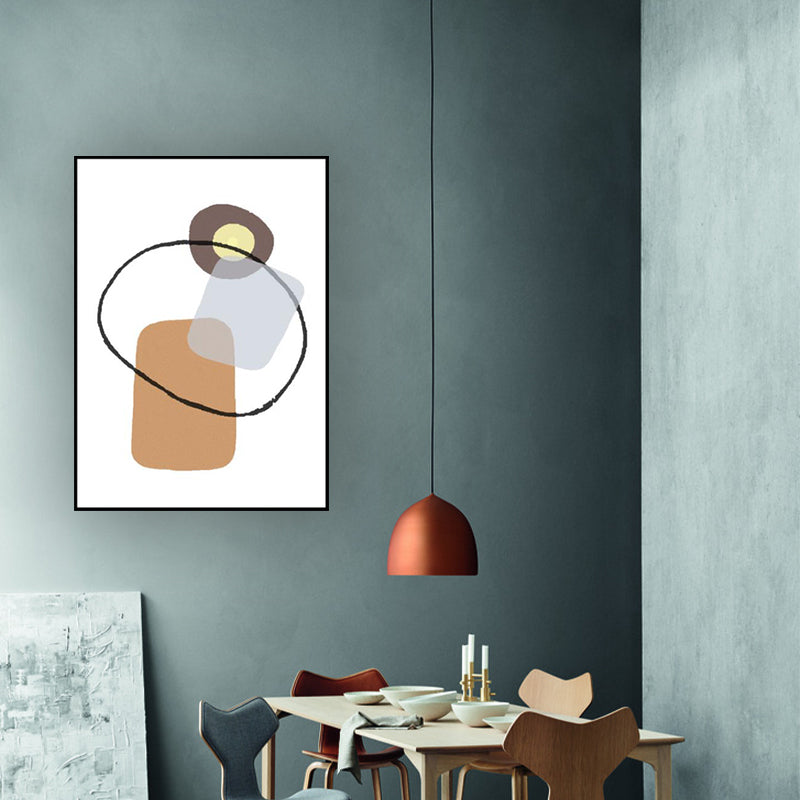 Brehn | Geometrie Wandkunstdruck Pastellfarbe Nordischer Stil Leinwand für Wohnzimmer, Texturiert