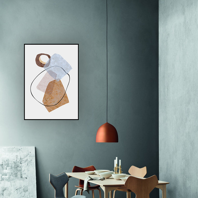 Brehn | Geometrie Wandkunstdruck Pastellfarbe Nordischer Stil Leinwand für Wohnzimmer, Texturiert