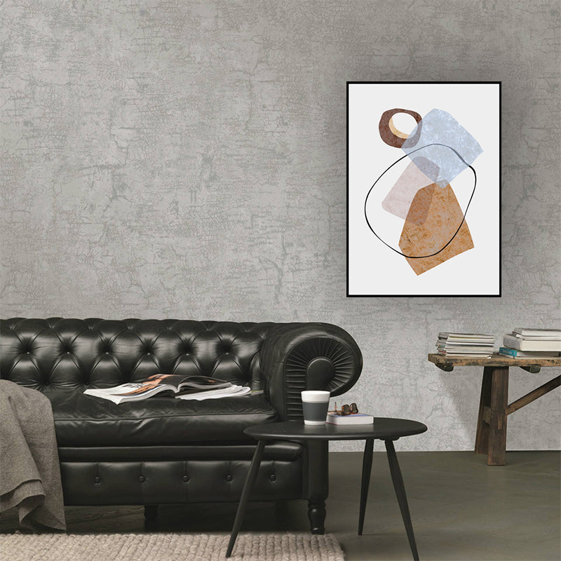 Brehn | Geometrie Wandkunstdruck Pastellfarbe Nordischer Stil Leinwand für Wohnzimmer, Texturiert