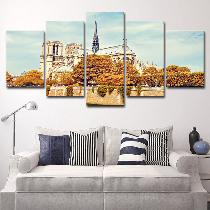 Brehn | Global Inspirierte Wanddekoration Braune Notre Dame de Paris Wandkunst Druck, Mehrteilig
