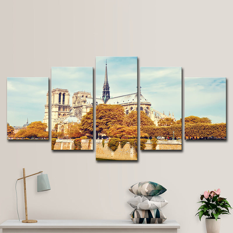 Brehn | Global Inspirierte Wanddekoration Braune Notre Dame de Paris Wandkunst Druck, Mehrteilig