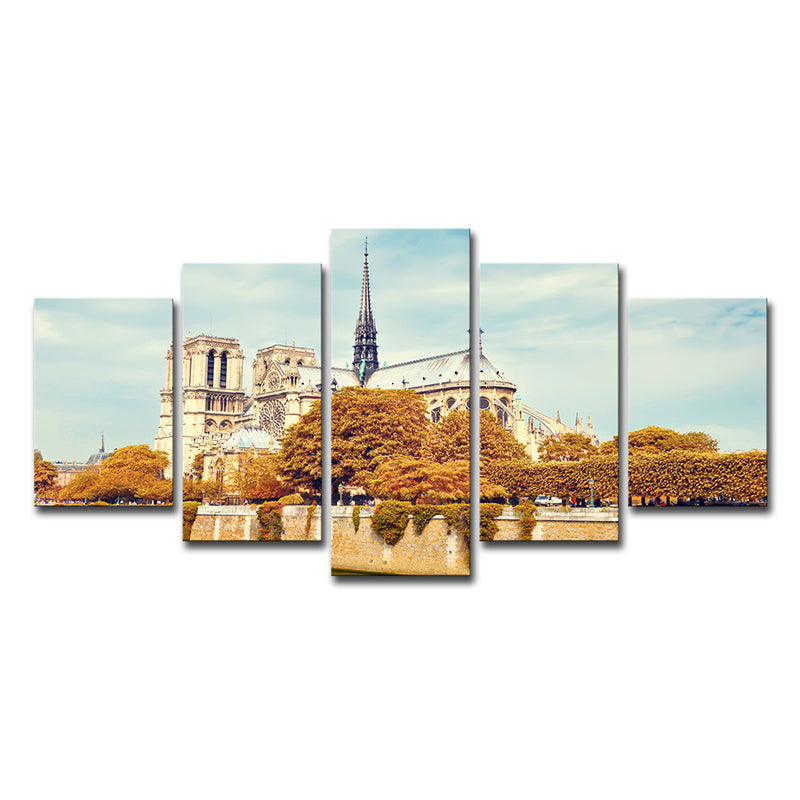 Brehn | Global Inspirierte Wanddekoration Braune Notre Dame de Paris Wandkunst Druck, Mehrteilig