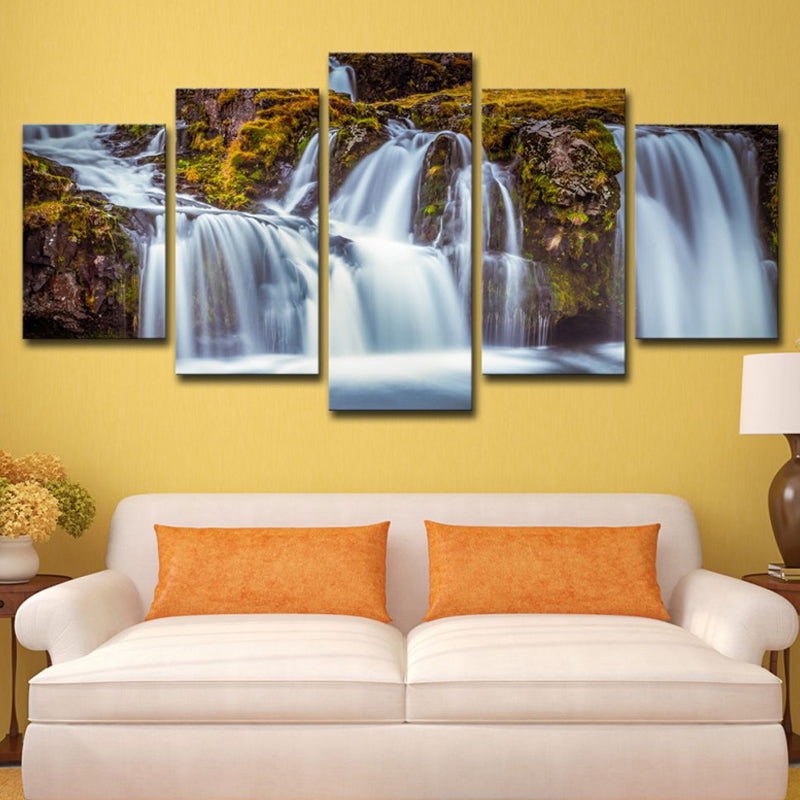 Brehn | Contemporary Waterval Wandkunst Decor Bruin Multi-Piece Canvas Print voor Slaapkamer