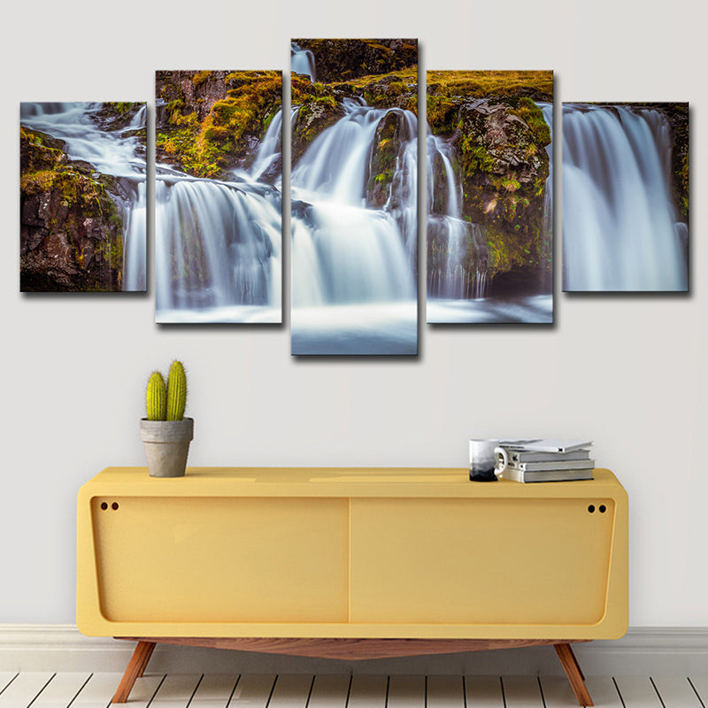 Brehn | Contemporary Waterval Wandkunst Decor Bruin Multi-Piece Canvas Print voor Slaapkamer