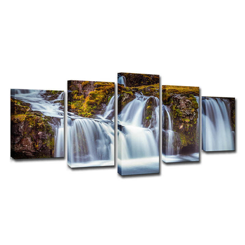 Brehn | Contemporary Waterval Wandkunst Decor Bruin Multi-Piece Canvas Print voor Slaapkamer