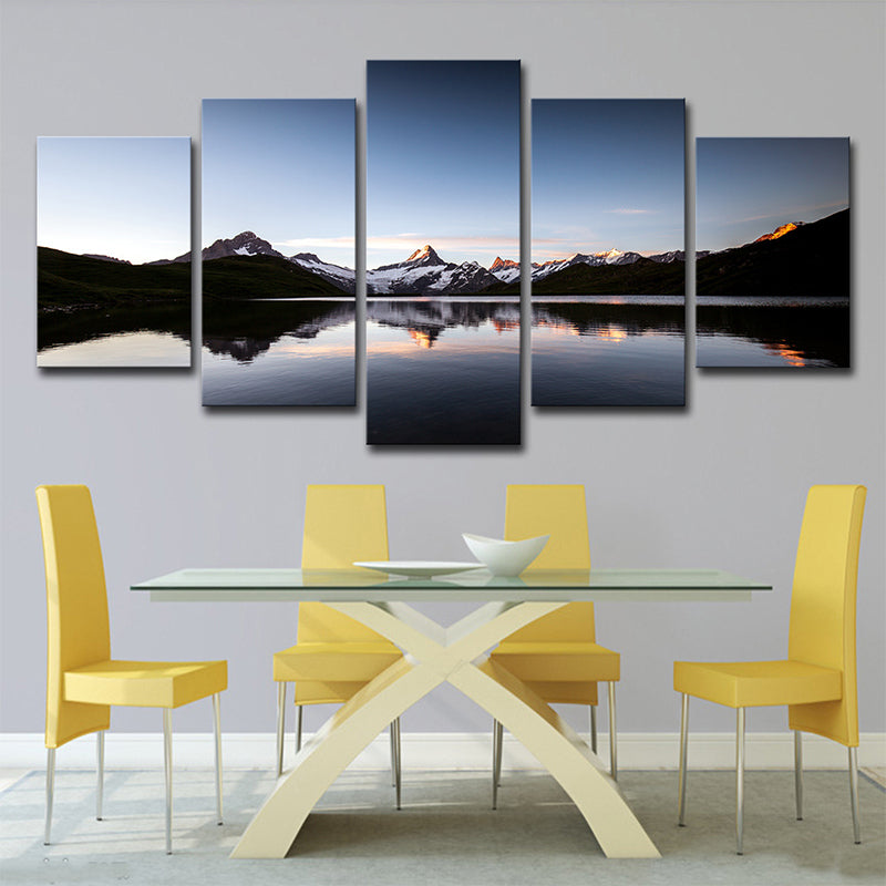 Brehn | Global Inspired Buckp Lake Canvas Blau Esszimmer Wandkunst Druck, Mehrteilige