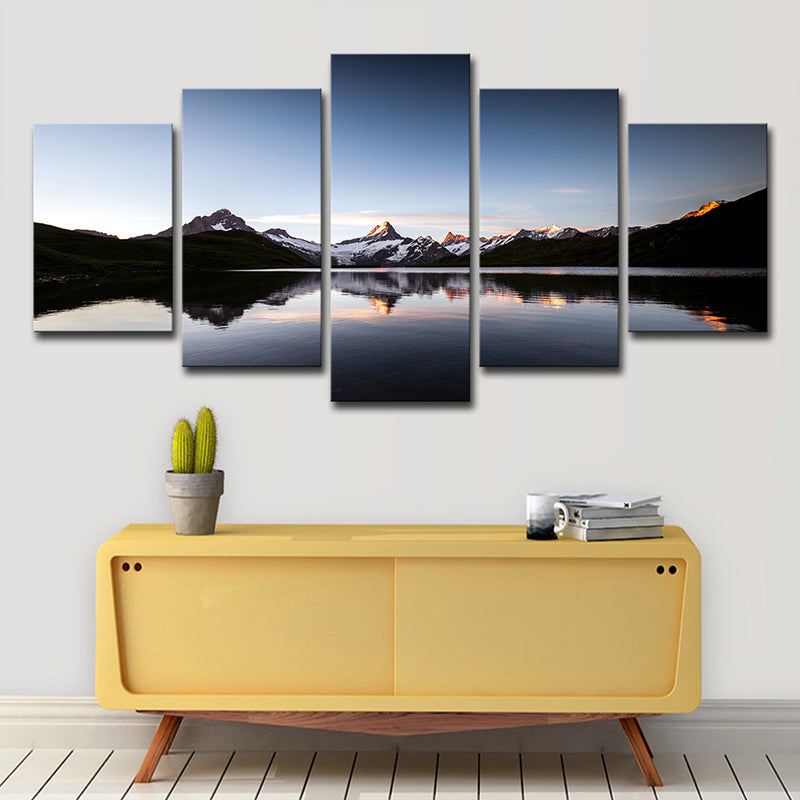 Brehn | Global Inspired Buckp Lake Canvas Blau Esszimmer Wandkunst Druck, Mehrteilige