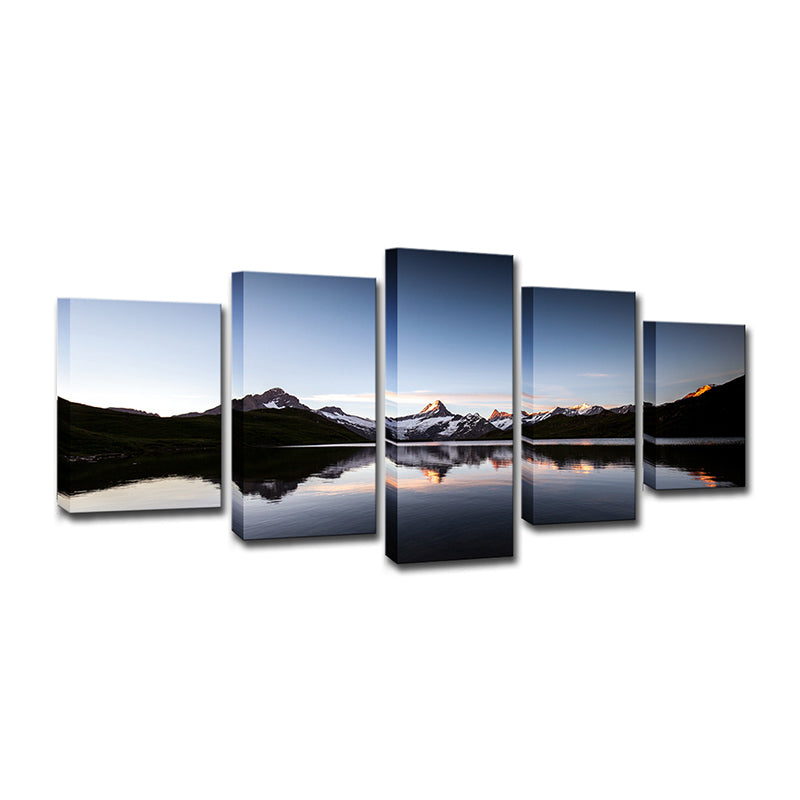 Brehn | Global Inspired Buckp Lake Canvas Blau Esszimmer Wandkunst Druck, Mehrteilige
