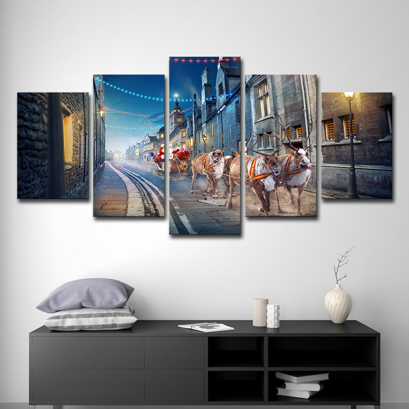 Brehn | Weihnachten Santa Claus Malerei Mehrteilig Modern Wohnzimmer Wandkunst