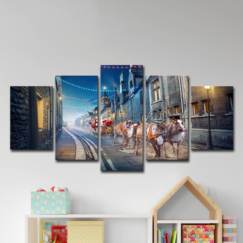 Brehn | Weihnachten Santa Claus Malerei Mehrteilig Modern Wohnzimmer Wandkunst
