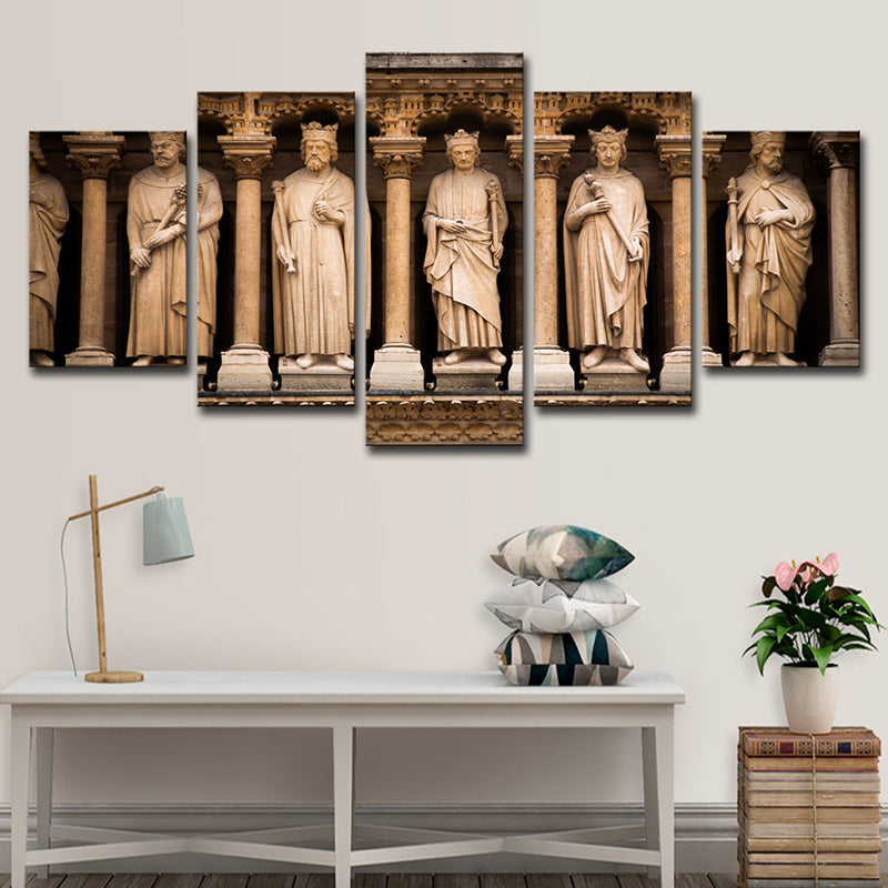 Brehn | Braun Global geïnspireerde wandkunst Saint sculpturen van Notre Dame canvasprint voor thuis