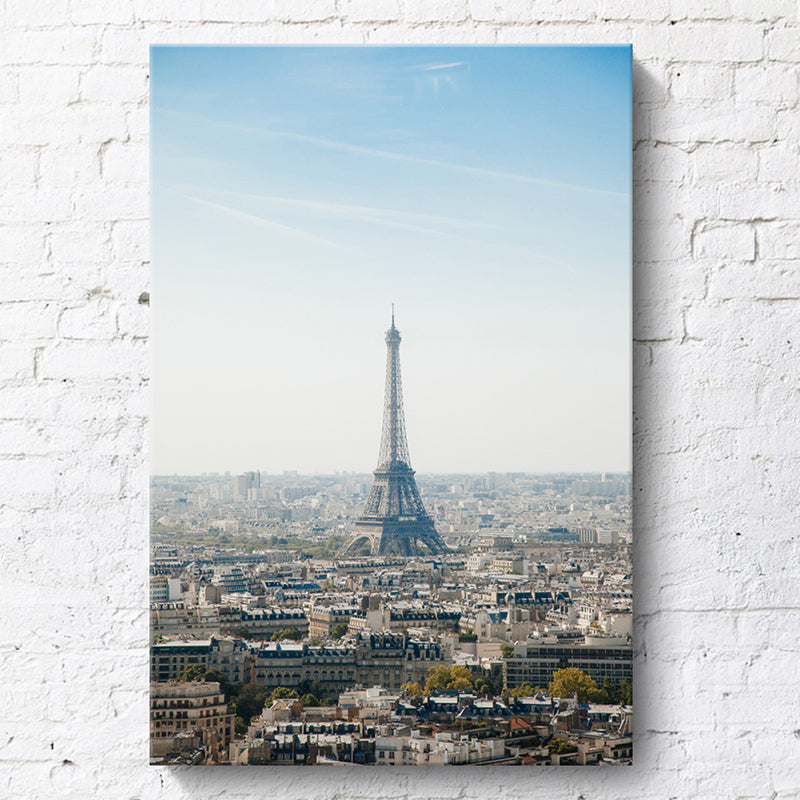 Brehn | Blaue Paris Tower Leinwanddruck Texturiert Global Inspirierte Wandkunst für Wohninterieur