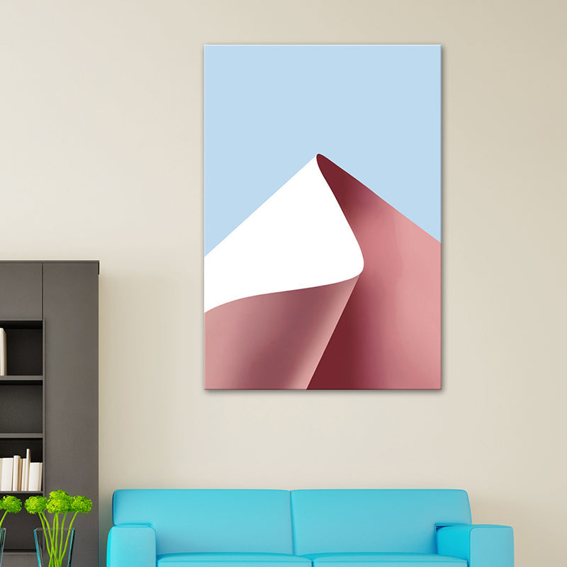 Brehn | Rosa Gebogenes Papier Malen Texturierte Oberfläche Minimalistische Wohnzimmer Wandkunst