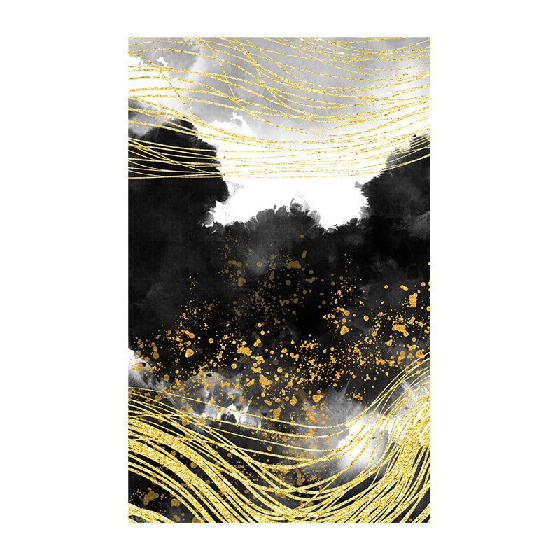 Brehn | Berglandschaft Wandkunst Set Glam Einzigartige Landschaft Leinwanddruck in Gold für Flur