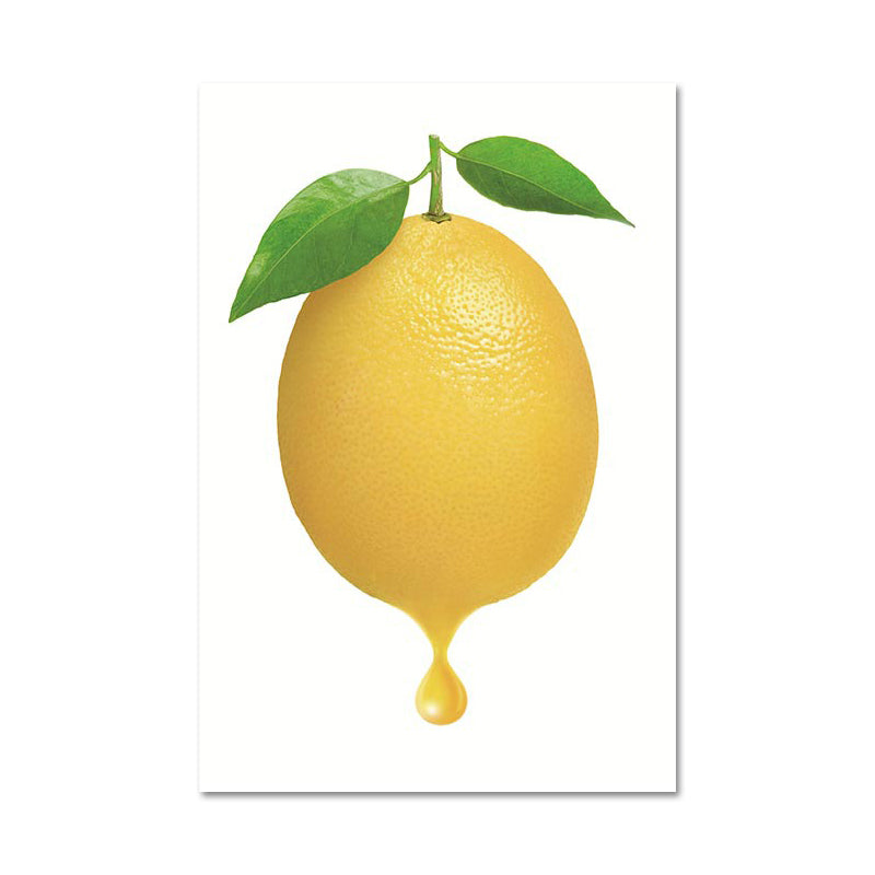 Brehn | Simplicity Lemon Leinwanddruck in Gelb auf Weiß Wohnzimmer Wandkunst, Texturiert