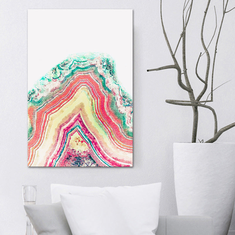 Brehn | Achat-Leinwand Wandkunst für Zuhause Geometrisches Gemälde in Multi-Farbe, Textur-Oberfläche