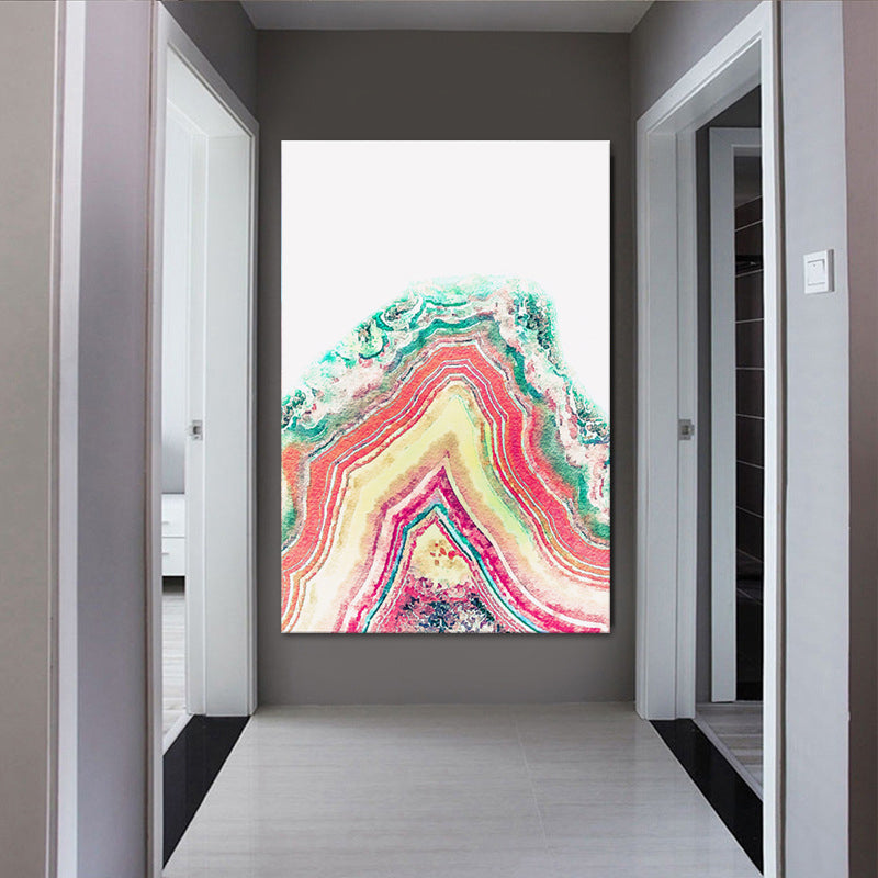 Brehn | Achat-Leinwand Wandkunst für Zuhause Geometrisches Gemälde in Multi-Farbe, Textur-Oberfläche