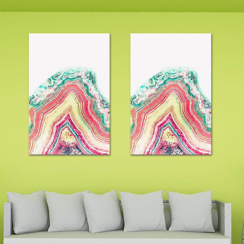 Brehn | Achat-Leinwand Wandkunst für Zuhause Geometrisches Gemälde in Multi-Farbe, Textur-Oberfläche