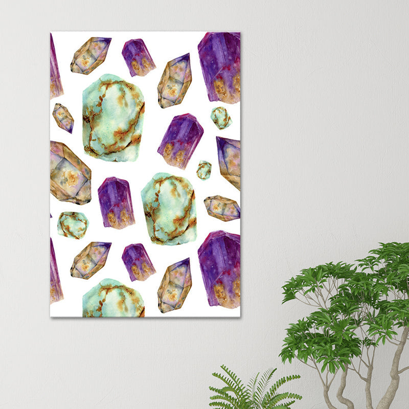 Brehn | Achat-Leinwand Wandkunst für Zuhause Geometrisches Gemälde in Multi-Farbe, Textur-Oberfläche
