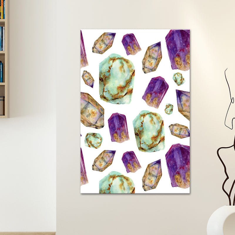 Brehn | Achat-Leinwand Wandkunst für Zuhause Geometrisches Gemälde in Multi-Farbe, Textur-Oberfläche