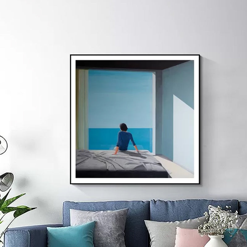 Brehn | Meer und Einsamkeit Malerei Kunstdruck Texturiert Modernistische Schlafzimmer Wanddekoration