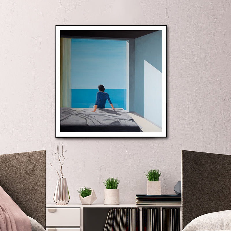 Brehn | Meer und Einsamkeit Malerei Kunstdruck Texturiert Modernistische Schlafzimmer Wanddekoration