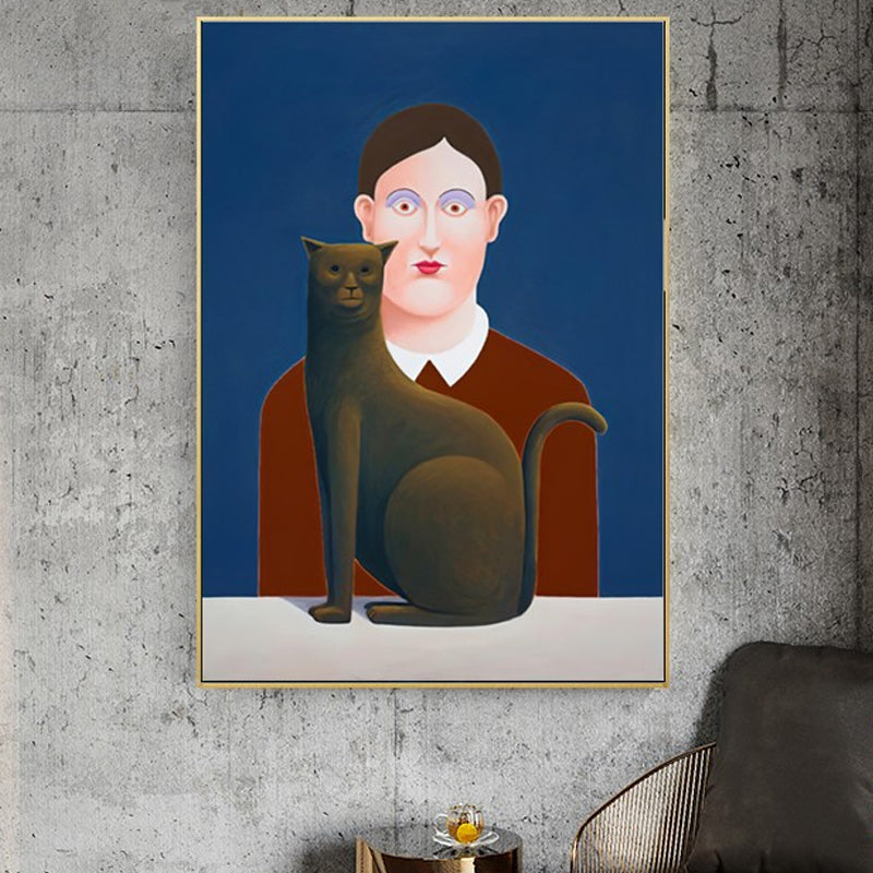 Brehn | Figurative Schilderkunst Canvas Art Textuuroppervlak Modernistische Woonkamer Wanddecoratie in Zachte Kleur
