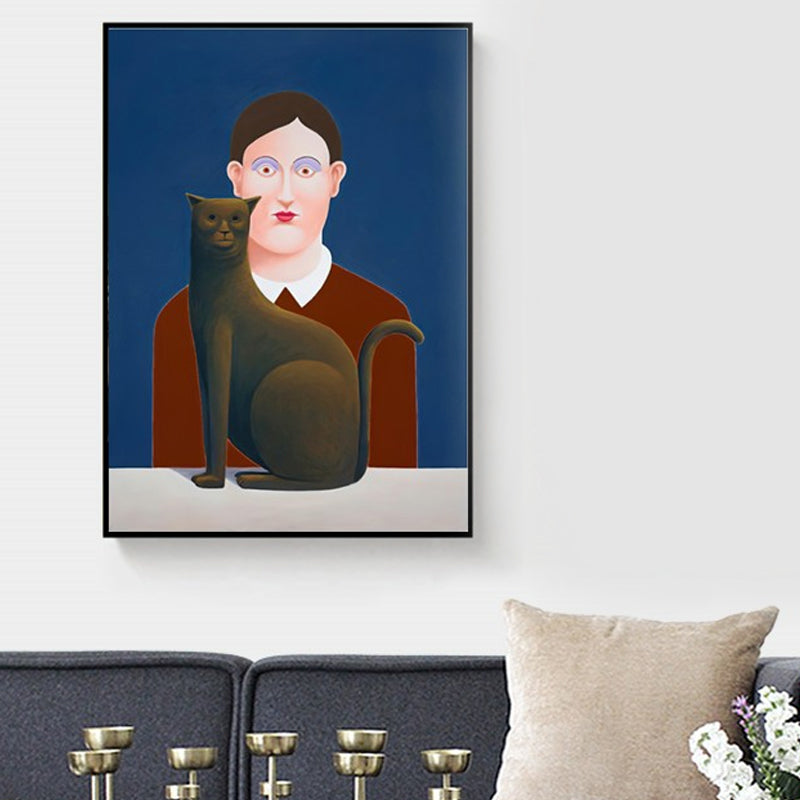 Brehn | Figurative Schilderkunst Canvas Art Textuuroppervlak Modernistische Woonkamer Wanddecoratie in Zachte Kleur