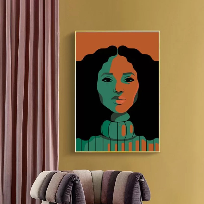 Brehn | Figurative Schilderkunst Canvas Art Textuuroppervlak Modernistische Woonkamer Wanddecoratie in Zachte Kleur