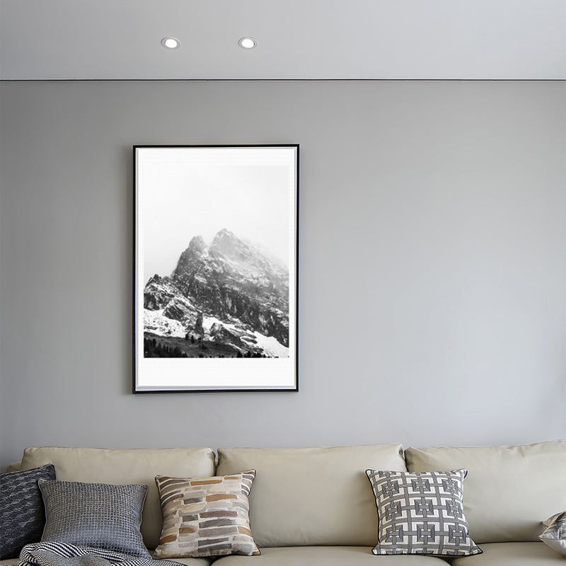 Brehn | Leinwand Texturiertes Kunstwerk Vintage Stil Nebeliger Felsenberg Wanddekoration für Schlafzimmer