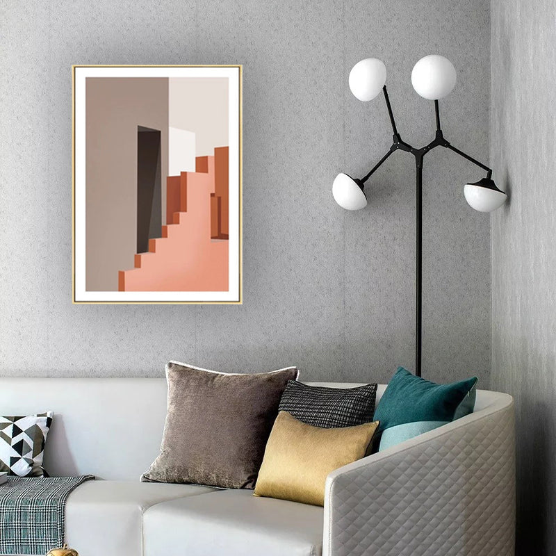 Brehn | Nordic Still Life Geometrischer Kunstdruck Pastellfarbe Texturiert Wanddekoration für das Wohnzimmer
