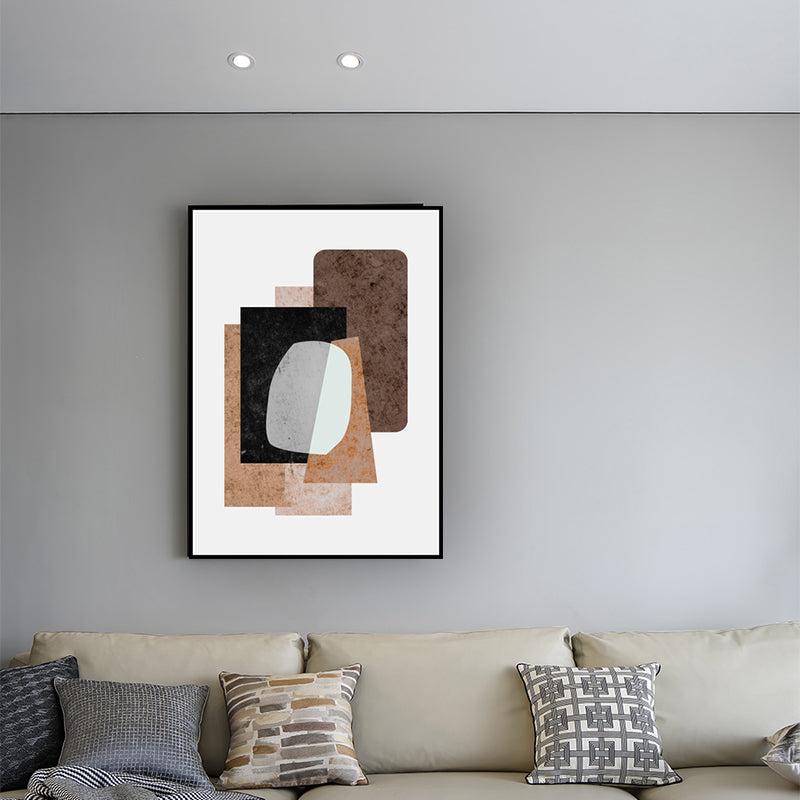 Brehn | Texturiertes geometrisches Wandkunstdekor minimalistischer Leinwanddruck in sanftem Licht für das Zuhause