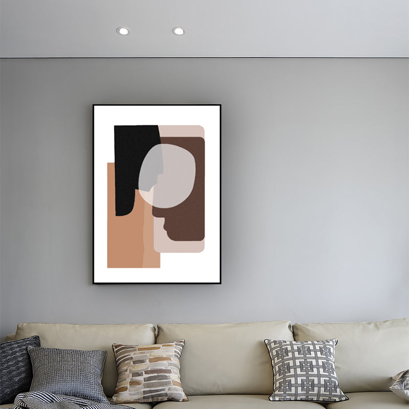 Brehn | Texturiertes geometrisches Wandkunstdekor minimalistischer Leinwanddruck in sanftem Licht für das Zuhause