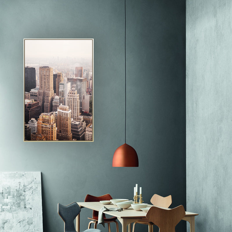 Brehn | Texturierte Stadtlandschaft Wandkunstprint Moderner Stil Leinwanddekoration für Wohnzimmer