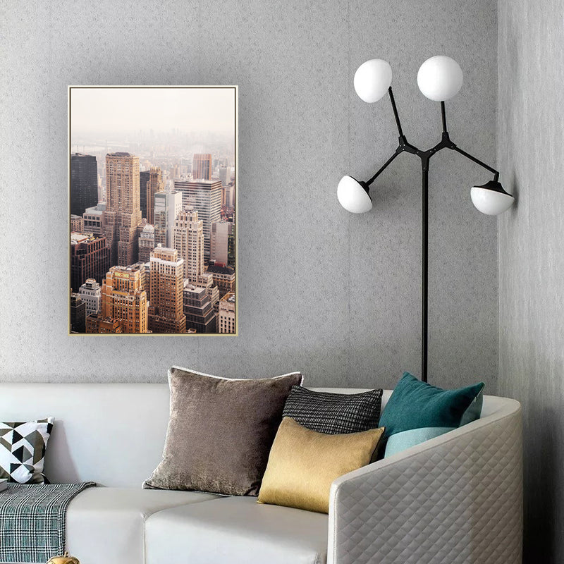 Brehn | Texturierte Stadtlandschaft Wandkunstprint Moderner Stil Leinwanddekoration für Wohnzimmer